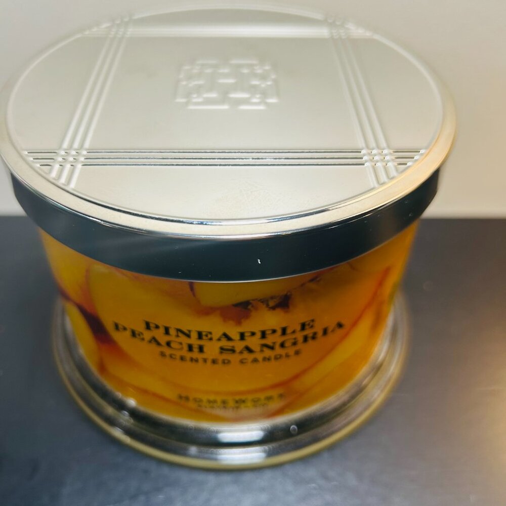 HomeWorx by Slatkin Pineapple Peach Sangria 3-Wick 14oz Candle - Picture 2 of 4
